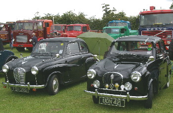 pair of Austin A35s