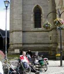 lunch outside Truro Cathedral